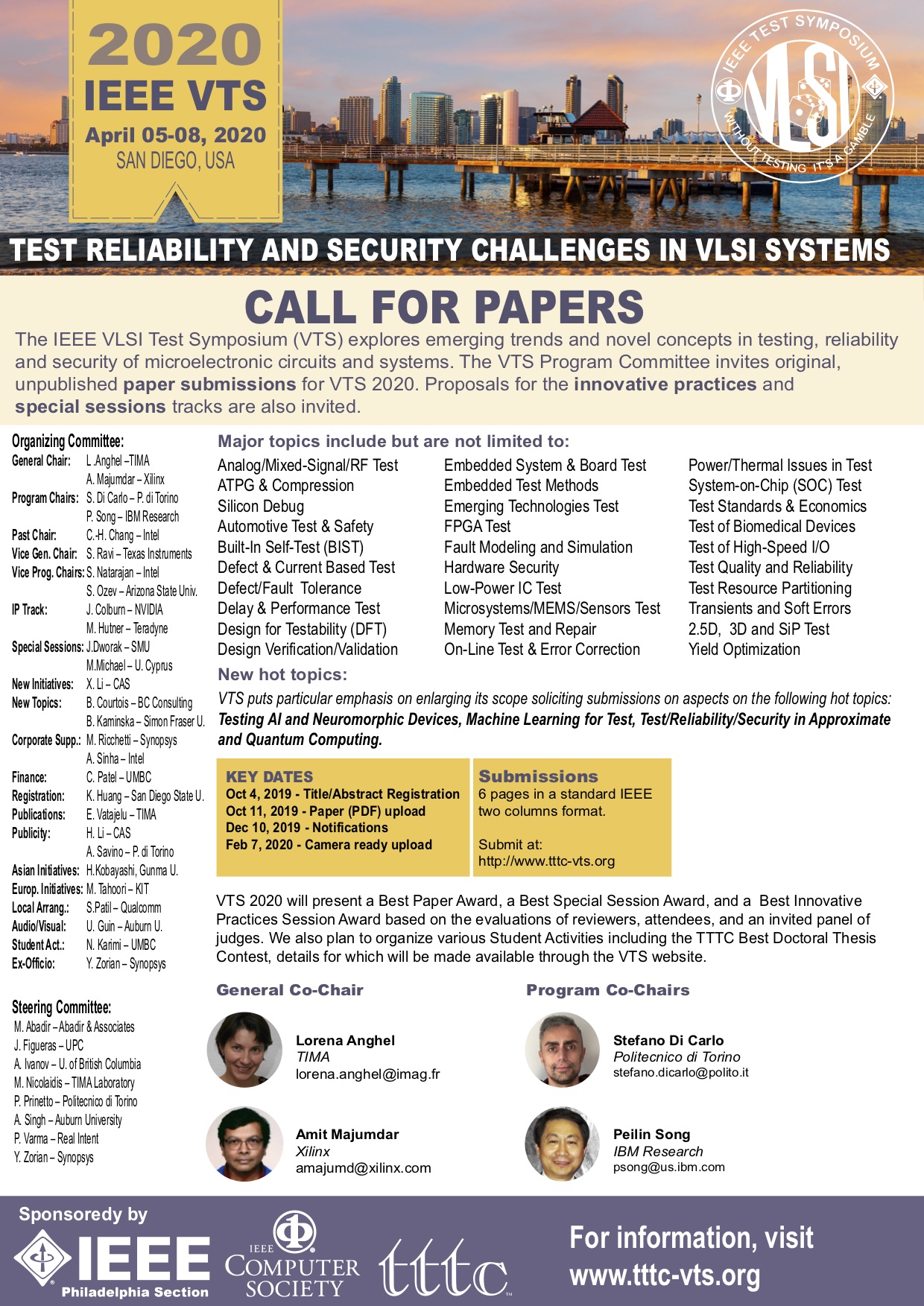 Call for papers IEEE VLSI Test Symposium 2020